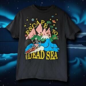 Altru Apparel Surf Skeleton Go Outside M Black travel tee Escape to the Dead Sea